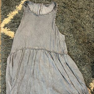 POL Blue washed Detail Top